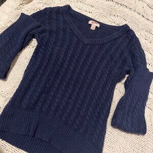 2000s Navy blue cable knit sweater. Super cute. very...
